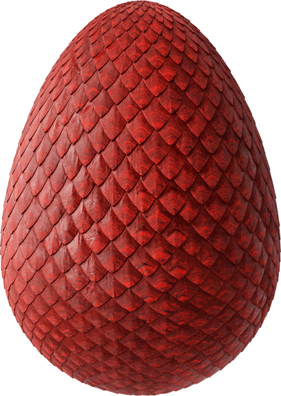 Red Scales Dragon Egg Isolated